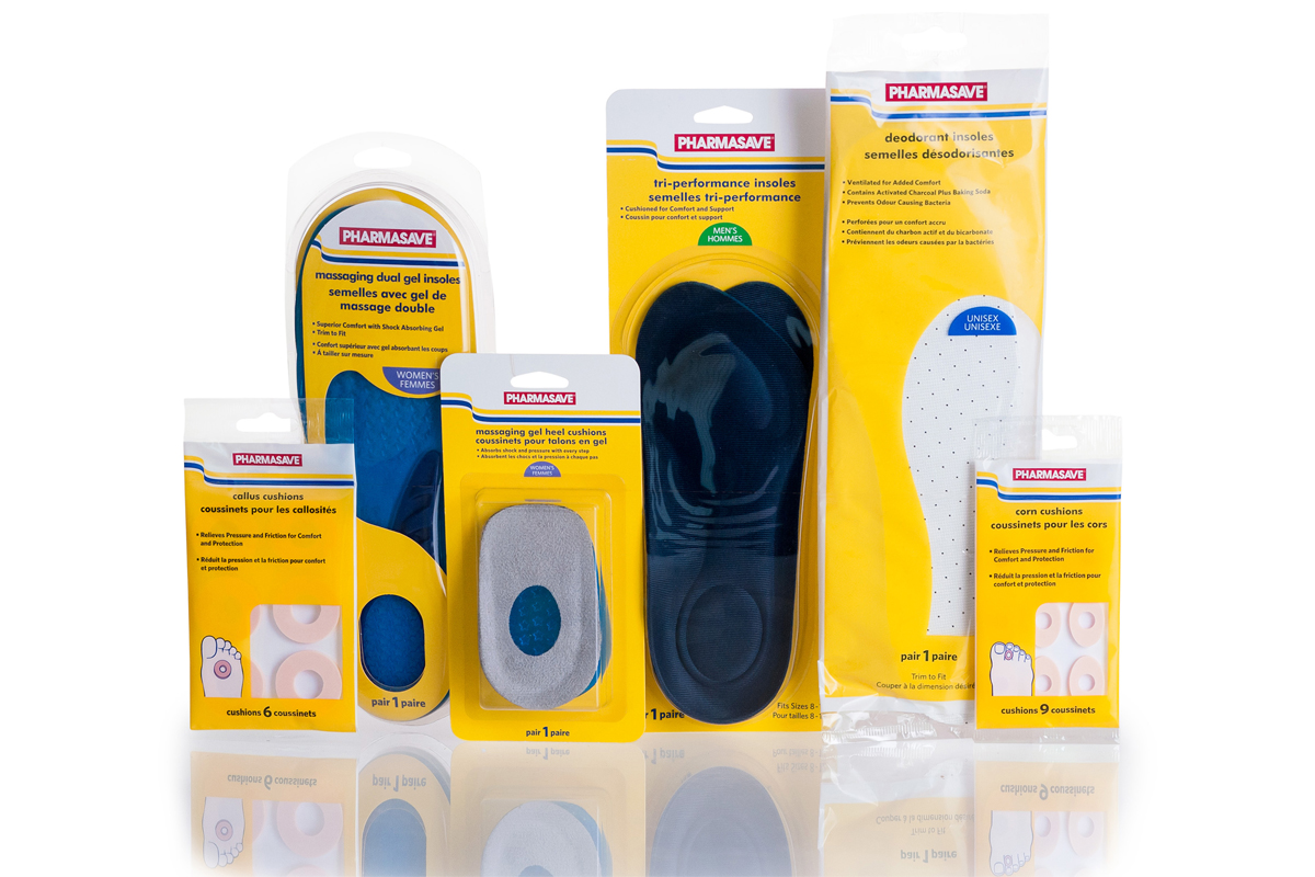 Pharmasave Brand foot care products.