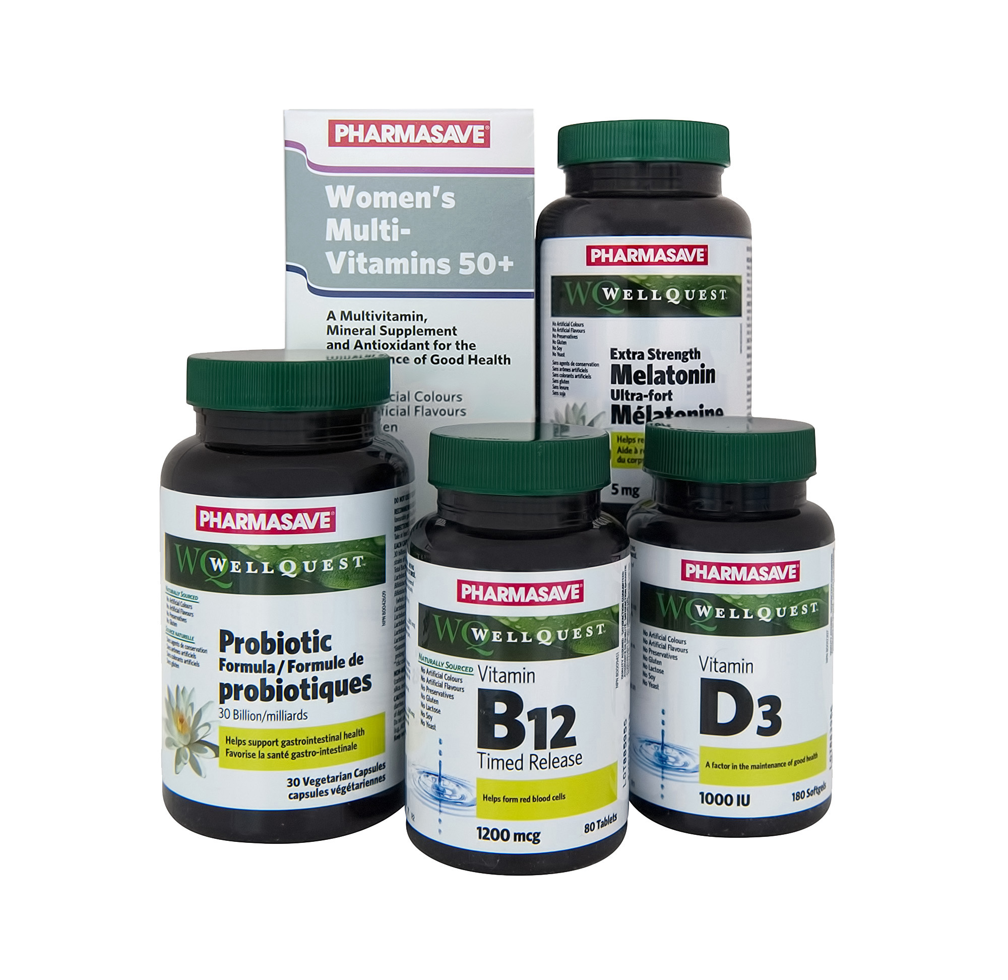 Pharmasave Brand vitamins, minerals and supplements.
