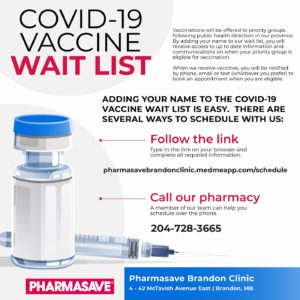 Covid-19 Vaccination Bookings - Pharmasave Brandon Clinic Pharmacy ...