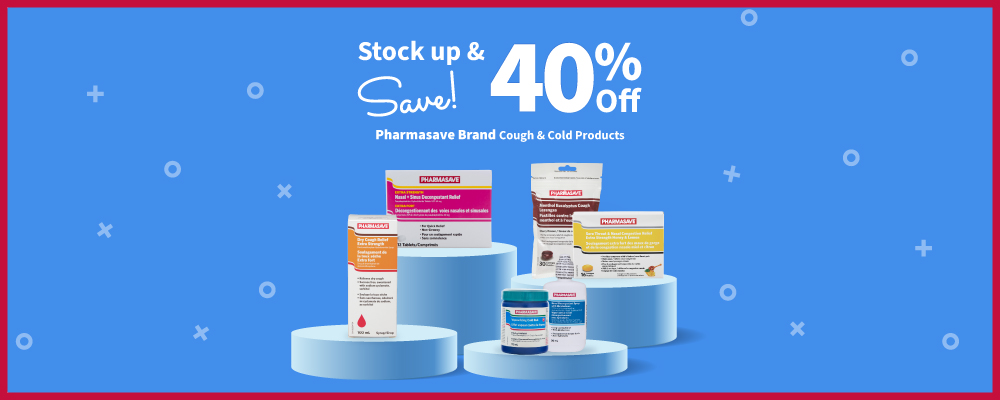40% Off Pharmasave Brand Cough & Cold Products