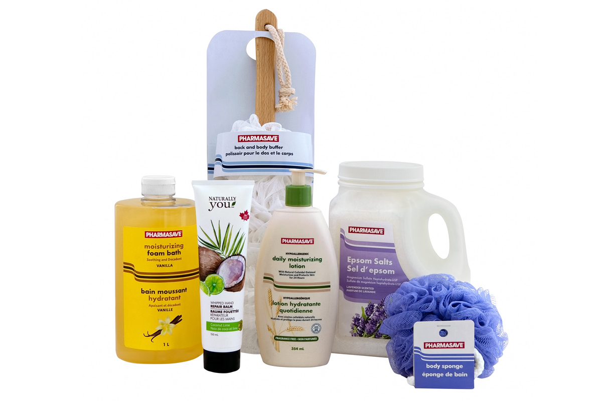 Pharmasave Brand Bath and Body Products.