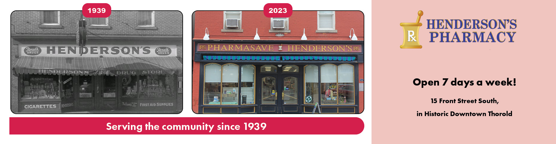 Henderson's Pharmacy, serving the community since 1939