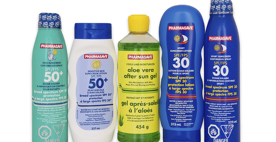 Sunscreen products by Pharmasave Brand