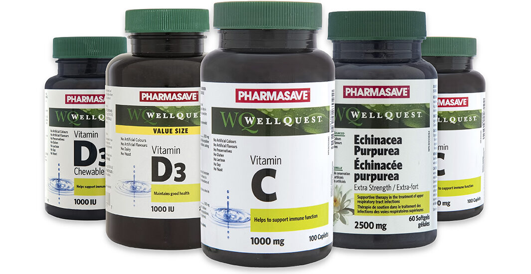 Pharmasave brand supplements and vitamins to support Immune functions