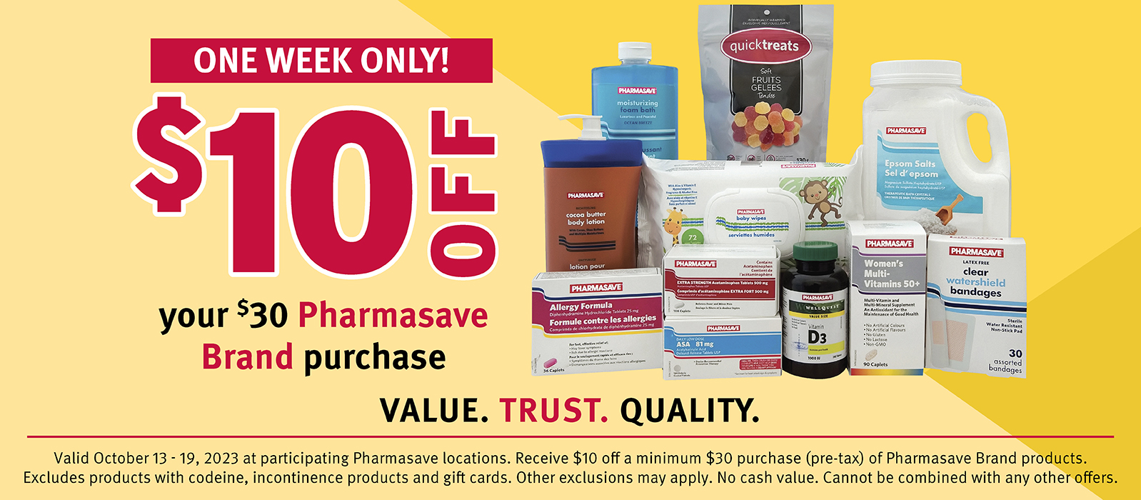 $10 off on 430 pharmasave brand purchase