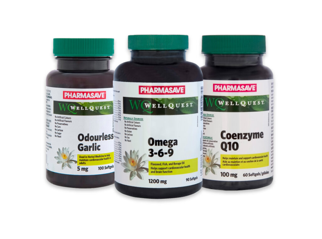 Wellquest Omega 3-6-9, Odourless Garlic and Coenzyme