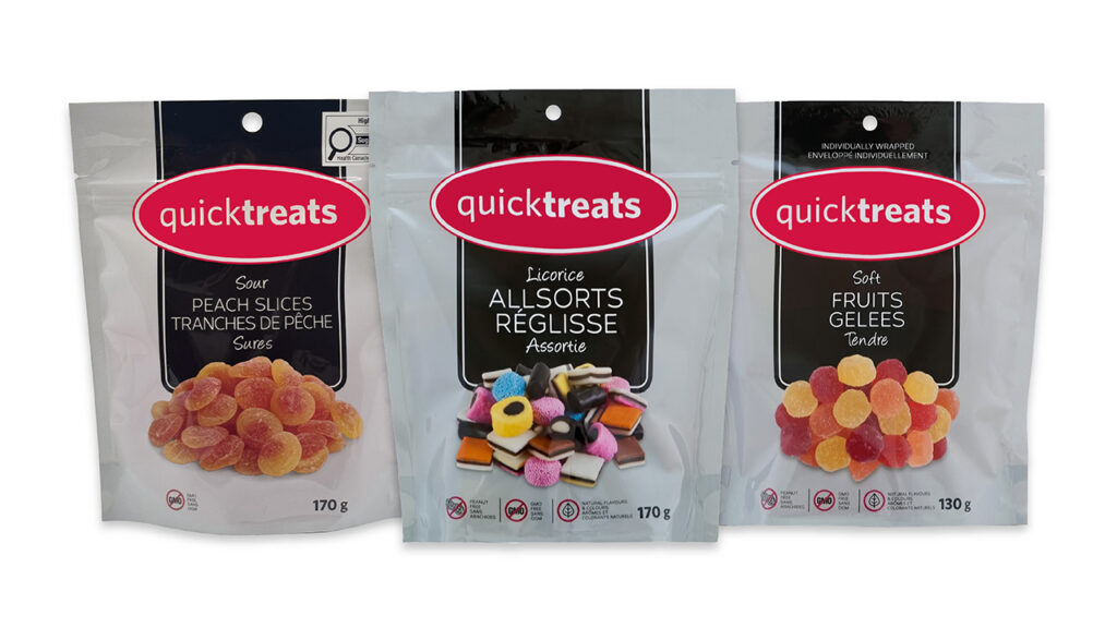 Selection of Pharmasave quicktreats candy.