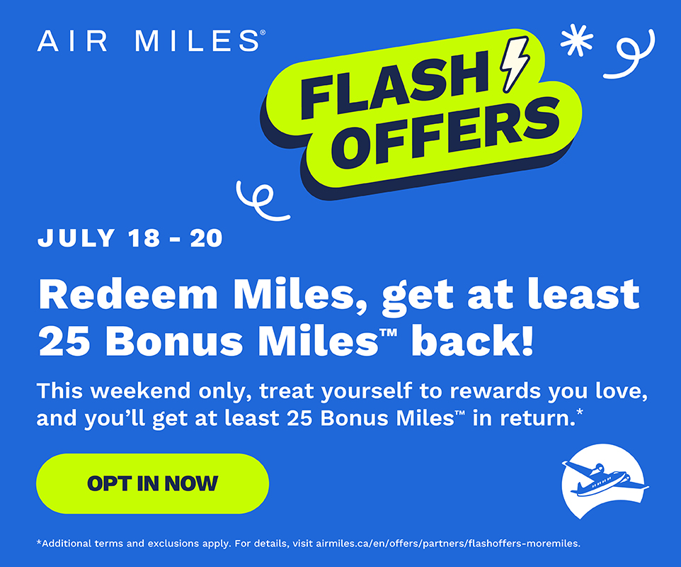 Air Miles Flash Offer. Get 25 Bonus Points When You Shop at Pharmasave. This Offer is Redeemable Between July 18-20
