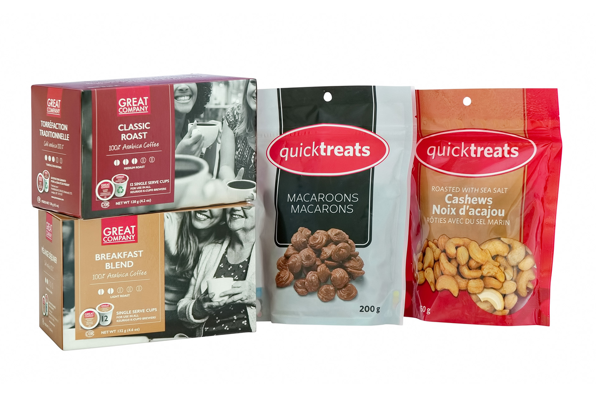 Coffee and Snacks Pharmasave products. Coffee and Snacks Pharmasave products.