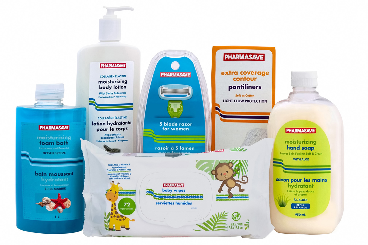Pharmasave Personal Care products. Pharmasave Personal Care products.